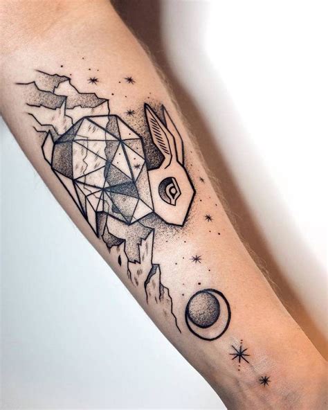 geometric bunny tattoo|Unique Geometric Rabbit Tattoo Designs for a Modern Look